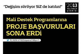2013 Yl MDP Proje Bavurular Sona Erdi