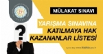 Personel Al�m� M�lakat S�nav�na Kat�lmaya Hak Kazananlar A��kland�