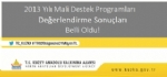 2013 Yl Mali Destek Programlarmz Kapsamnda Baarl Projeler Belli Oldu!