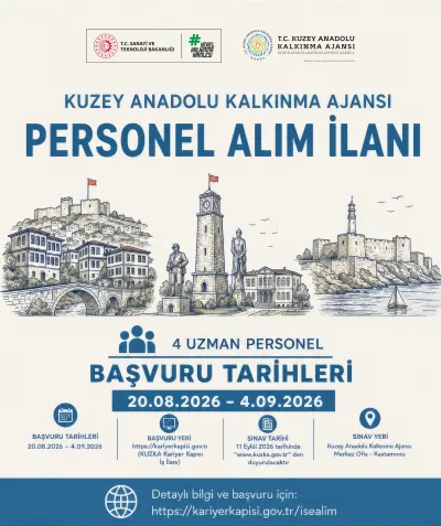 KUZKA’dan 4 Uzman Personel Alımı