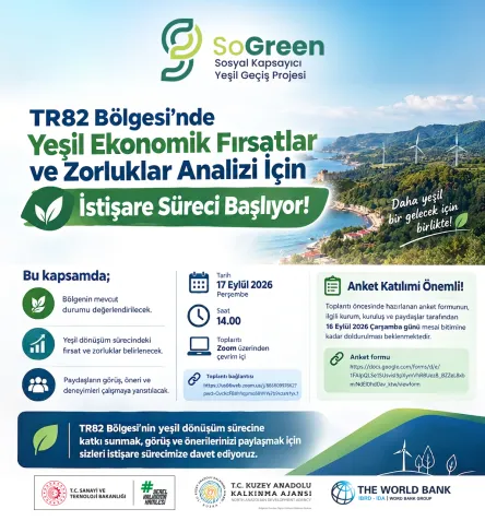TR82 Bölgesi’nde Yeşil Ekonomik Fırsatlar ve Zorluklar Analizi İçin İstişare Süreci Başlıyor!